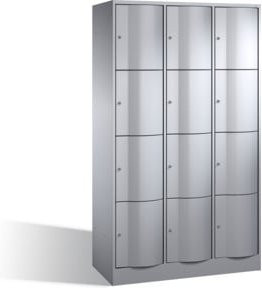 C+P Schließfachschrank Resisto mit 12 Fächern, Weißaluminium, H x B x T: 195 x 115 x 54 cm - Bild 1
