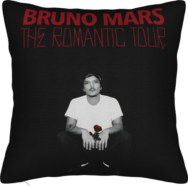 Bruno Mars The Romantic Tour 2026 Kissenbezug aus Polyester mit Reißverschluss, B/H: 50 x 50 cm - Bild 1