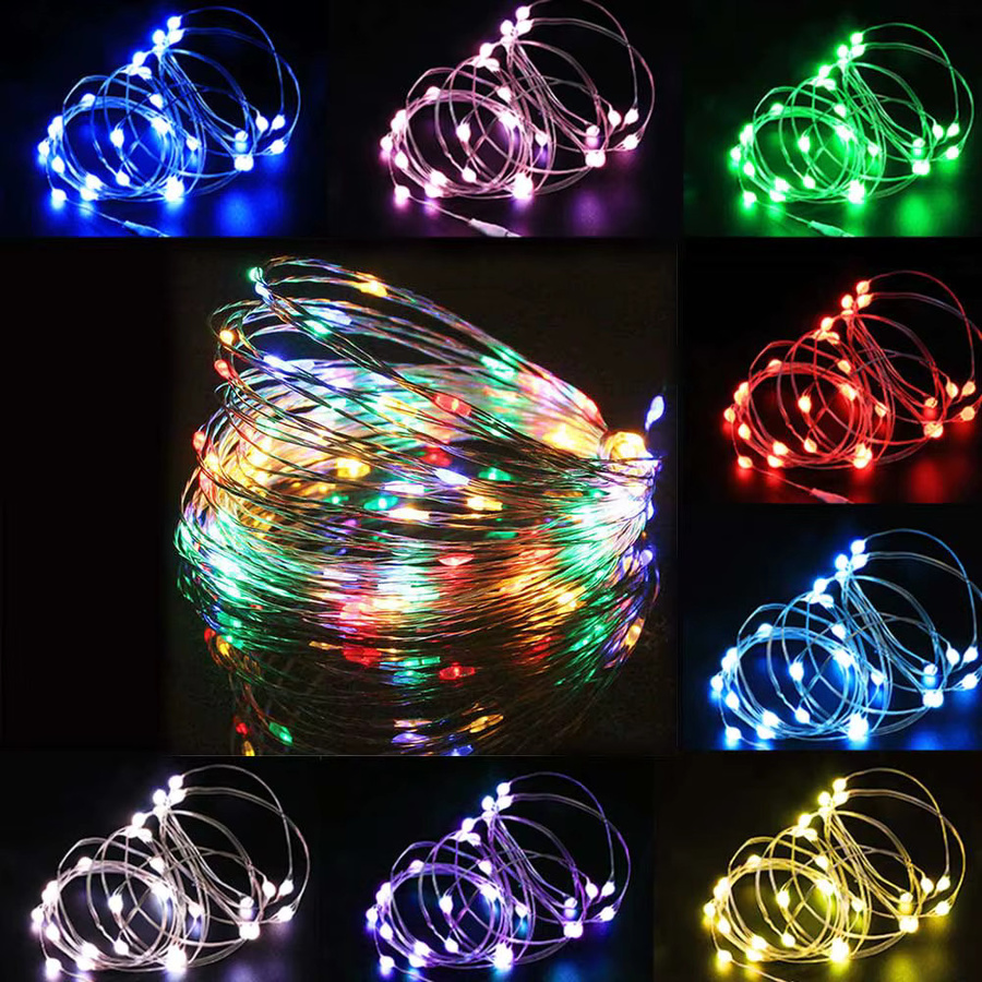 Acosh neon USB LED Lichterkette aus Kupferdraht in Silber für Weihnachten, Hochzeit und Party, wasserdicht - Bild 3
