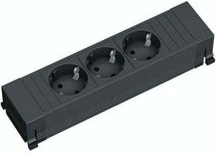 Bachmann Steckdosenleiste 317.117 ohne Schalter mit Schutzkontakt in Schwarz - Bild 1