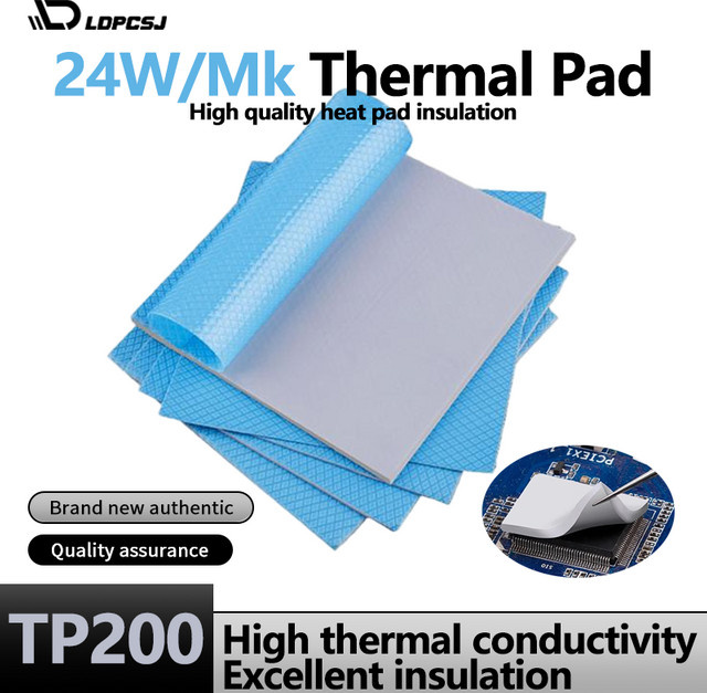 LDPCSJ Wärmeleitpad für GPU-CPU-Kühlerkühlung aus leitfähigem Silikon, 80 x 40 mm und 100 x 100 mm - Bild 1