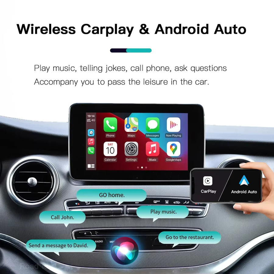AUTOABC Drahtloses CarPlay und Android Auto Interface für Mercedes Benz V-Klasse W447 (2014–2018), Vito, Viano mit NTG5.0, inklusive Mirror Link und AirPlay - Bild 2