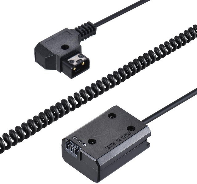 Andoer Spiralkabel mit V-Mount D-Tap zu Akku-Adapter für Sony DSLR-Kameras, Schwarz - Bild 1