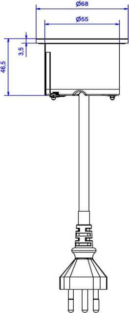 Bachmann Steckdose PIX 1xCH T13 mit 2,0m Kabel 926.305 - Bild 1