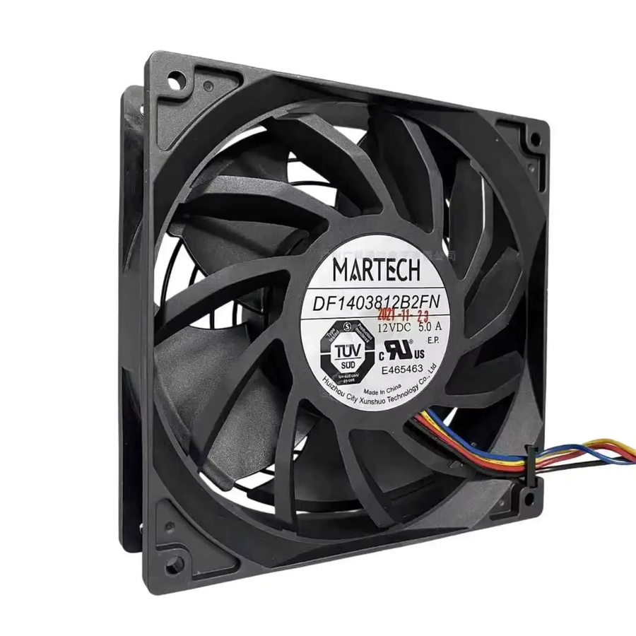 MARTECH Hochgeschwindigkeits-Industriekühlventilator DF1403812B2FN für Avalon Server, Schwarz, B/T/H: 14 x 14 x 3,8 cm, 12V 5A - Bild 5