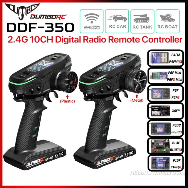 DUMBORC DDF-350 10CH 2,4G Digital Sender Fernbedienung, HD Bildschirm, 4/6/10 Kanal, Gyro Empfänger - Bild 1