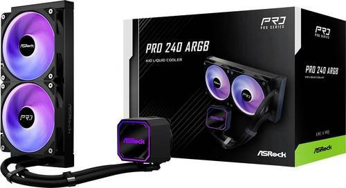 ASRock Pro 240 ARGB AIO Liquid CPU Wasserkühlung, Schwarz - Bild 1