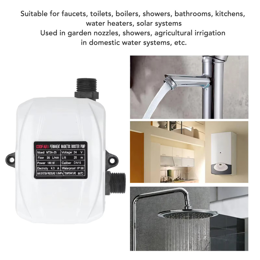 Automatische Druckerhöhungspumpe für Küchenspüle und Dusche, 180 W, Farbe: Weiß - Bild 5
