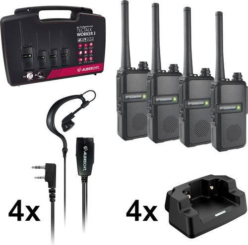 Albrecht Tectalk Worker 3 PMR-Handfunkgerät 4er Set in Schwarz mit 16 Kanälen und USB-C Anschluss - Bild 1
