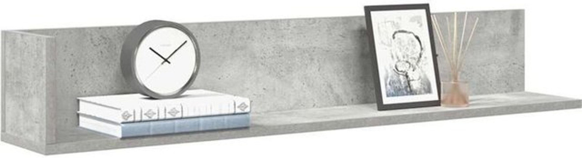 Vidaxl Wandregal Set aus Holzwerkstoff im Industrial Design, 2 Stück, Grau, B: 100 cm, T: 16,5 cm, H: 16,5 cm - Bild 1