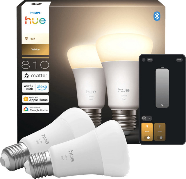 Philips Hue A60 LED Smart Bulb E27 Warmweiß 810 lm Doppelpack mit Bluetooth - Bild 1
