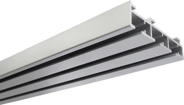 Gardinia Flächenvorhangschiene aus Aluminium in U-Form, Farbe Silber, Länge: 260 cm - Bild 1