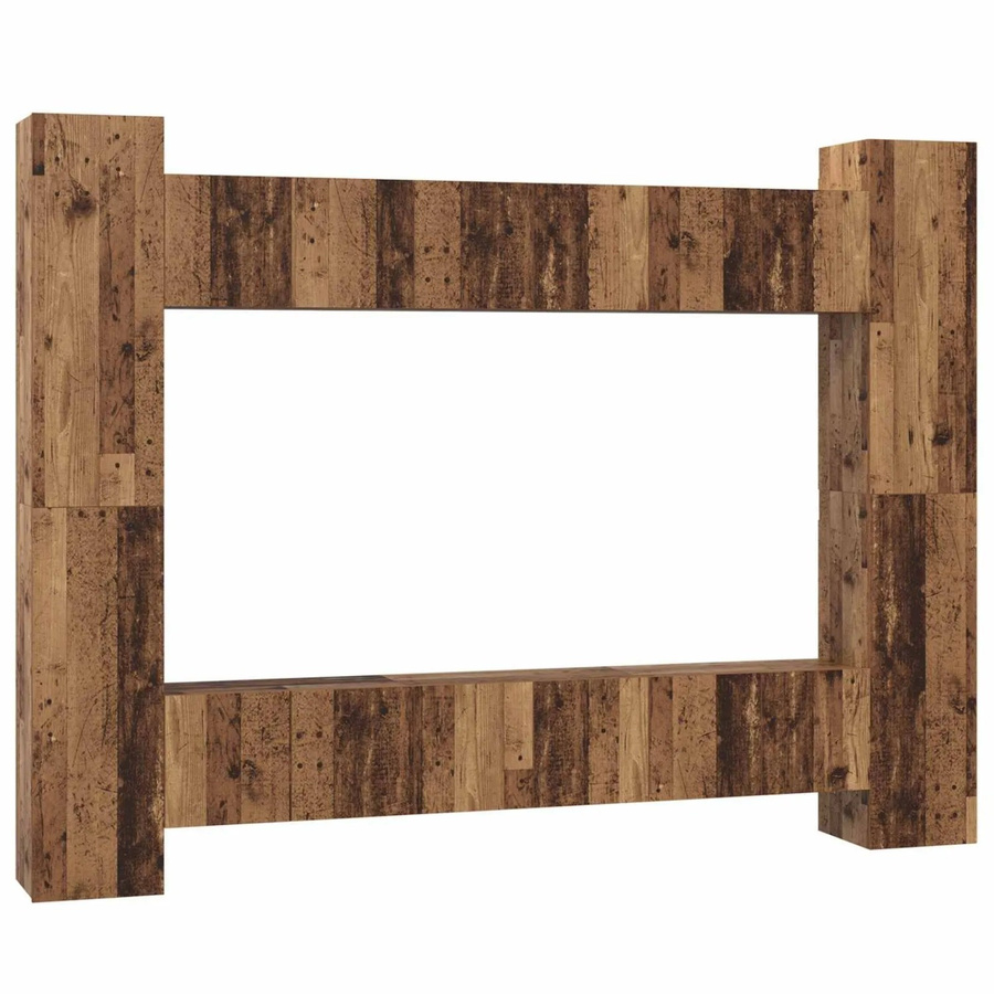 vidaXL TV-Schrankset aus Holzwerkstoff in Braun, 10er Set Wandmontierte Schränke für das Wohnzimmer, B/T/H: 30,5 x 30 x 90 cm - Bild 2