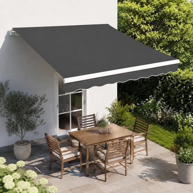 Markisenstoff Leinwand aus Polyester in Anthrazit B: 300 cm, H: 250 cm - Bild 1