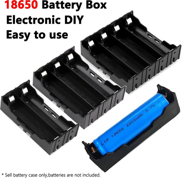 Fomscvka 18650 Power Bank Gehäuse mit AAA Batteriespeicher Box und Anschlusskabel in Schwarz - Bild 1