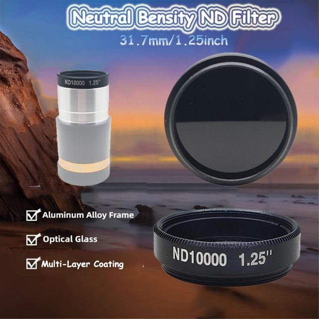 Eisgroub ND1000 Neutraldichtefilter 1,25 Zoll in Schwarz für Astronomie-Teleskope und DSLR-Fotografie zur Langzeitbelichtung - Bild 1