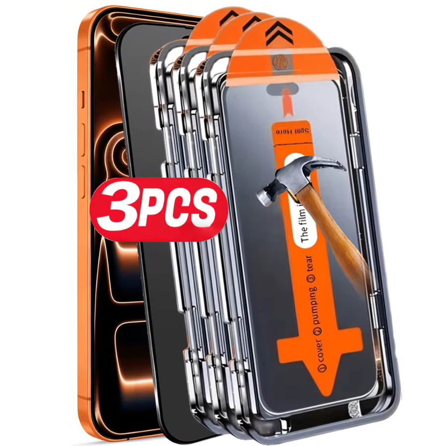 NNBILI 3er-Pack Blickschutz Panzerglas Displayschutzfolie für iPhone 17 16 15 14 13 12 11 Pro Max Plus 17e 16e XS Max, transparent - Bild 6