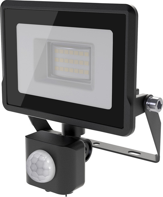 I-Glow LED-Fluter mit Bewegungssensor in Schwarz, IP65 wetterfest für den Garten - Bild 1