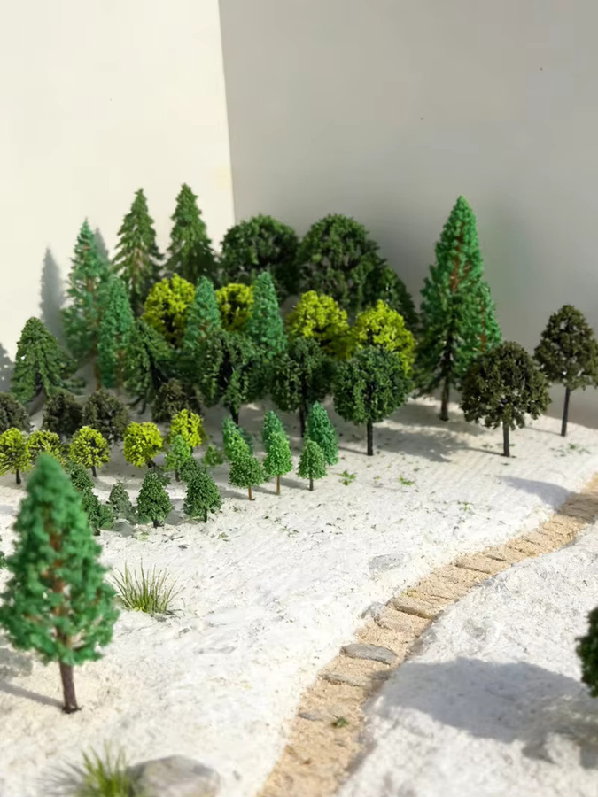 FunTrying Miniatur-Plastikmodell-Baumset, 70-teiliges Set, Natur, Kunststoff - Bild 3