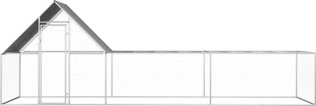 vidaXL Hühnerstall aus verzinktem Stahl in Silber, B/T/H: 600 x 200 x 200 cm - Bild 1