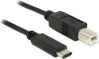 Delock USB-C auf USB-B Kabel USB 2.0 in Schwarz - Bild 1