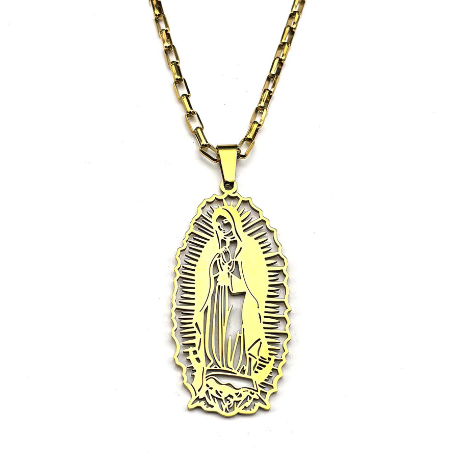 AFAWA Anhänger-Halskette Edelstahl, Gold, Unisex - Bild 2