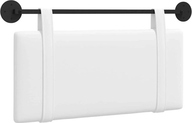 vidaXL Wandmontiertes Hängeelement in Weiß mit Stoffbezug, B/H/T: 100 x 55 x 5 cm - Bild 1
