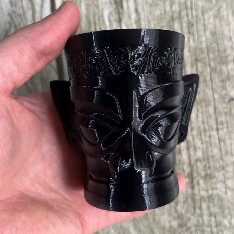 Kreativer Schreibtisch-Organizer Sanxingdui Bronze-Maske als Stifthalter in Schwarz oder Weiß - Bild 3