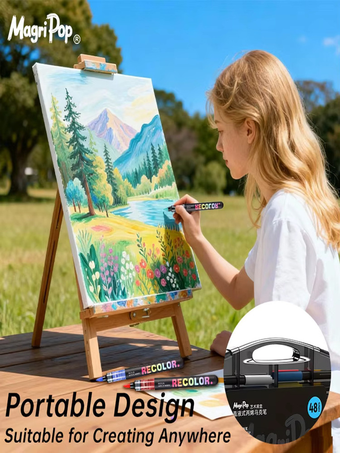 Magritte Acryl-Farbmarker mit Pinselspitze, 48 Farben, Multicolor - Bild 7