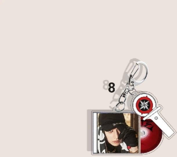Stray Kids Schlüsselanhänger, Mini-Schallplattenalbum-Design, Gray, Unisex - Bild 1