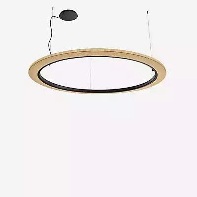 Bover Roda LED Pendelleuchte in Beige und Schwarz aus Metall und Stoff - Bild 1