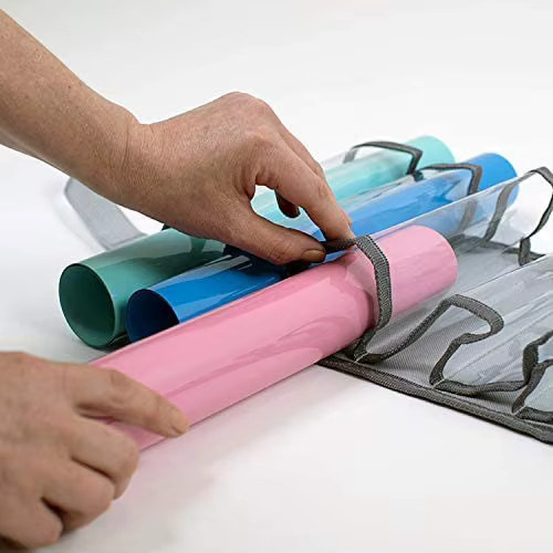 Vinylrollen-Organizer-Hängetasche aus Kunststoff für Wärmeübertragungsfolie, Schriftfolie, PVC-Folie und Rollenpapier in Lila und Multicolour - Bild 4