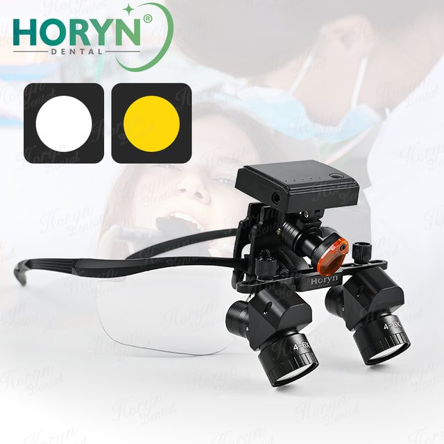 Horyn Binokulare Vergrößerungslupe 4X-6X, mit Licht, Schwarz - Bild 1