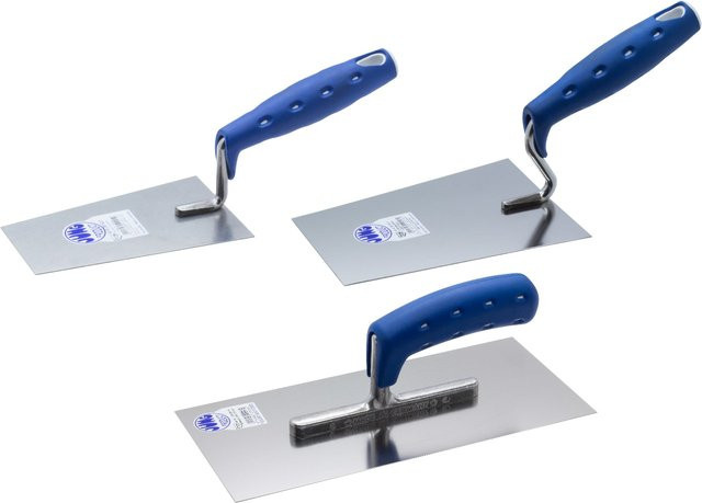 Jung Henkelmann Kellen-Set mit Softgriff in Blau bestehend aus Putzkelle und Glättekelle - Bild 1