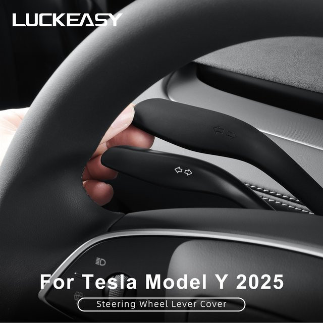 LUCKEASY Schalthebelabdeckung für Tesla Model Y Juniper/Launch 2025 in Schwarz - Bild 1