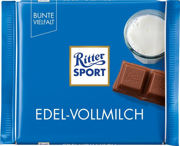 Ritter Sport Bunte Vielfalt Edel-Vollmilch 35 % Kakao Schokoladentafel 100 g - Bild 1