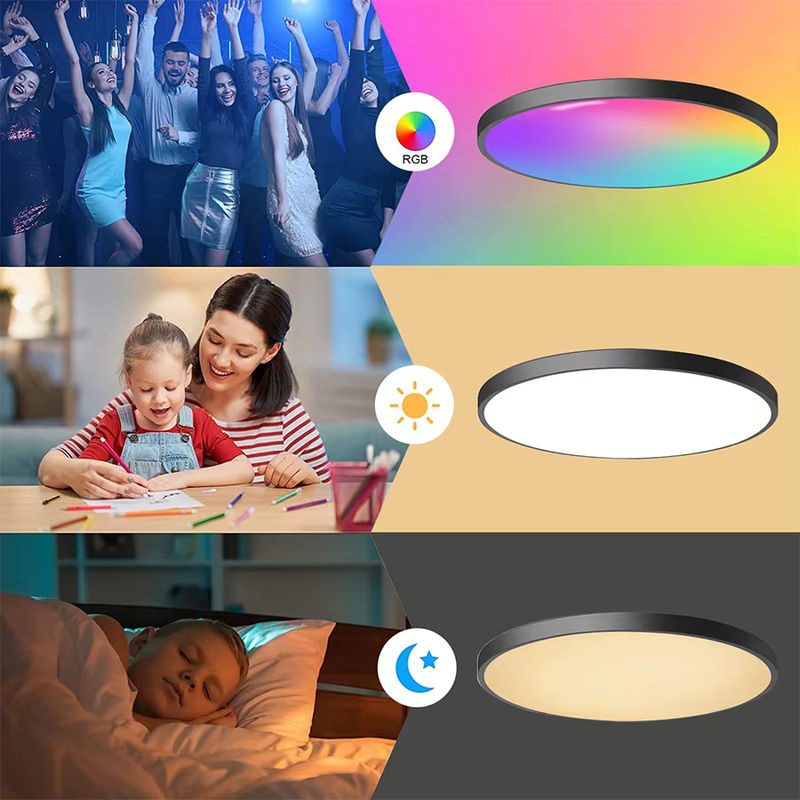 Tuya Smart WiFi BLE LED Deckenlampe RGBCW, runde Innenbeleuchtung mit App- und Sprachsteuerung via Alexa und Google Home, 24W, Mehrfarbig - Bild 3