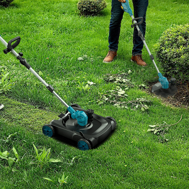 Gisam 3-in-1 Kabelloser Elektrischer Rasenmäher und Rasentrimmer mit 12 Zoll Schnittbreite für Makita LXT 18V Akku - Bild 1