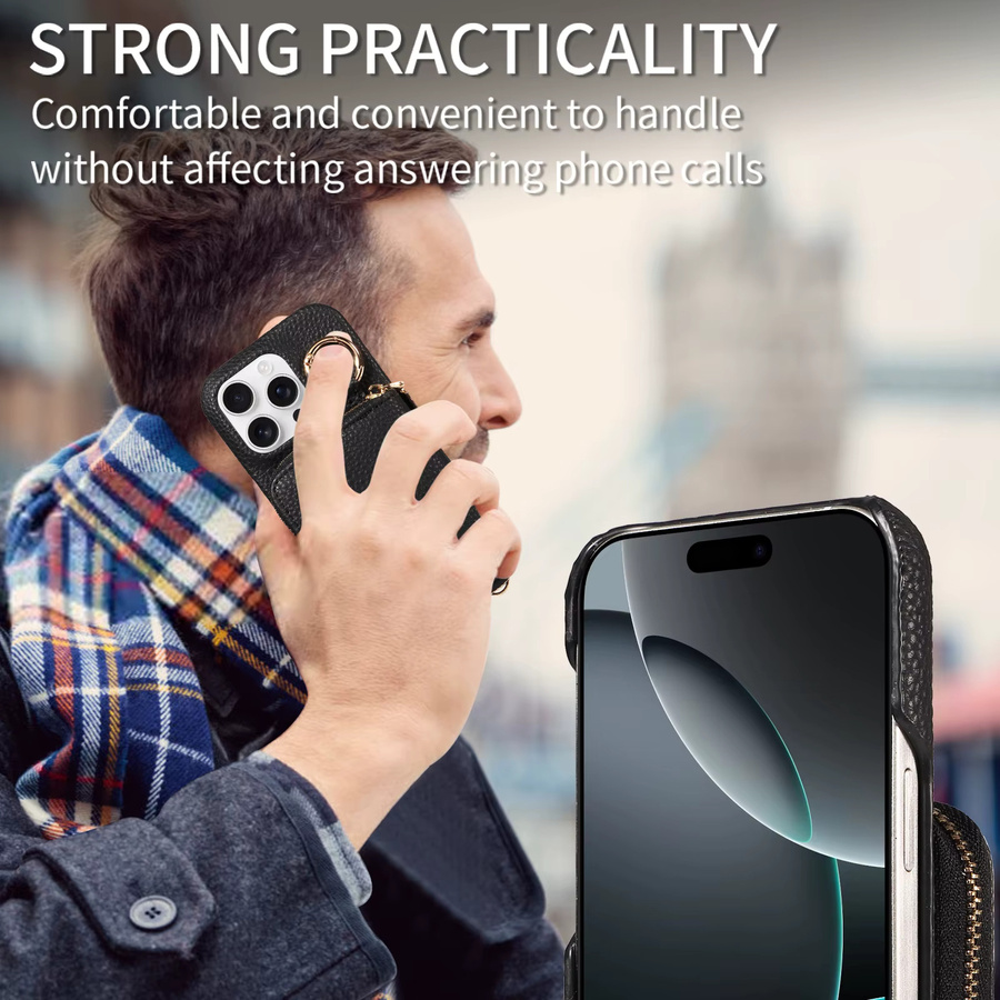 Handyhülle aus PU-Leder für Samsung Galaxy S25 S24 S23 S22 S21 S20 mit Kartenfächern und Brieftaschenfunktion in Schwarz - Bild 4