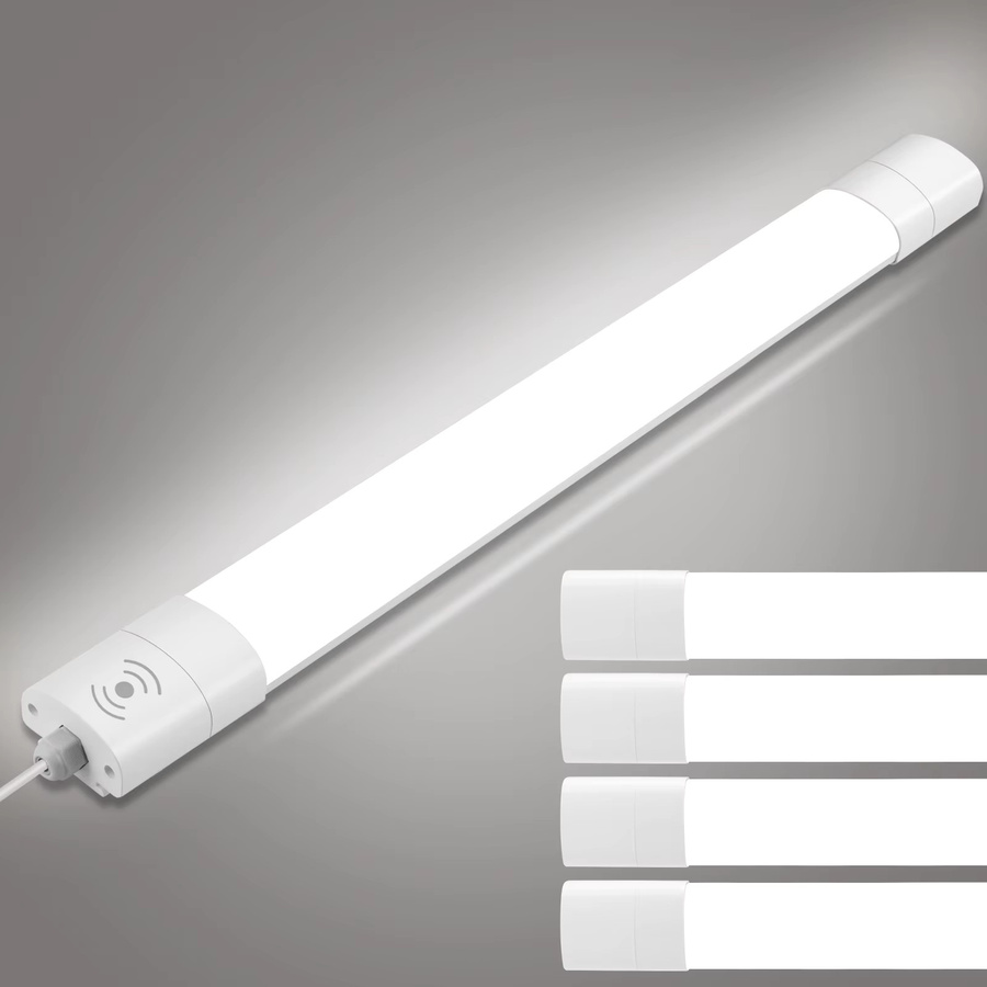 4er-Set Oraymin LED Nassraumleuchten mit Bewegungssensor, 36W, 4000K, IP66, Verbindbare Deckenleuchten in Weiß, Länge: 120 cm - Bild 6