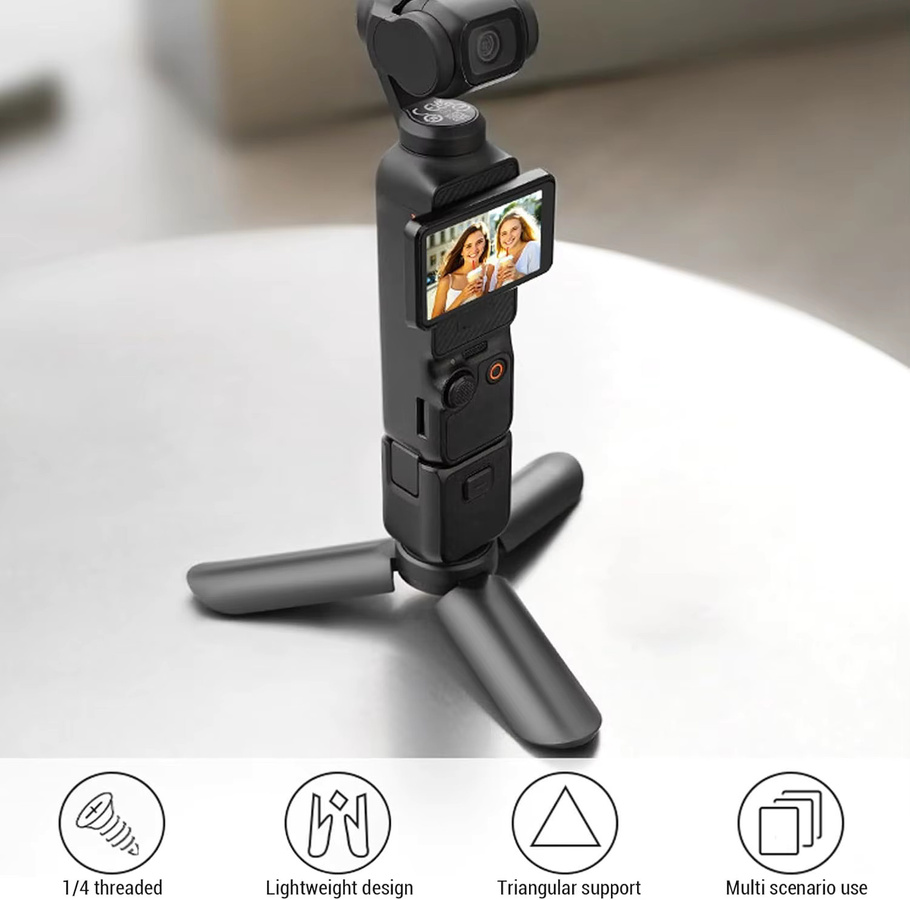 GOT-TOG Desktop Tripod für DJI Pocket 2 3, GoPro Action 2 4 und Osmo Mobile 6 5 4 3 2 Stabilizer Gimbal in Schwarz - Bild 4