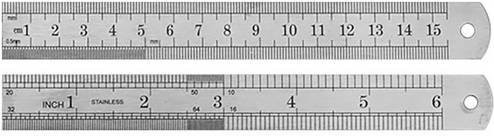 Donau Elektronik MLS15 Schneidmaßstab aus Stahl in Silber, 150 mm - Bild 1