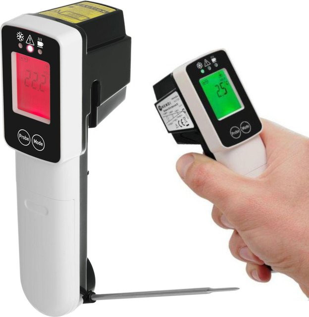 Hendi 271254 digitales Infrarot-HACCP-Lebensmittelthermometer mit Sonde und Digitalanzeige in Weiß - Bild 1