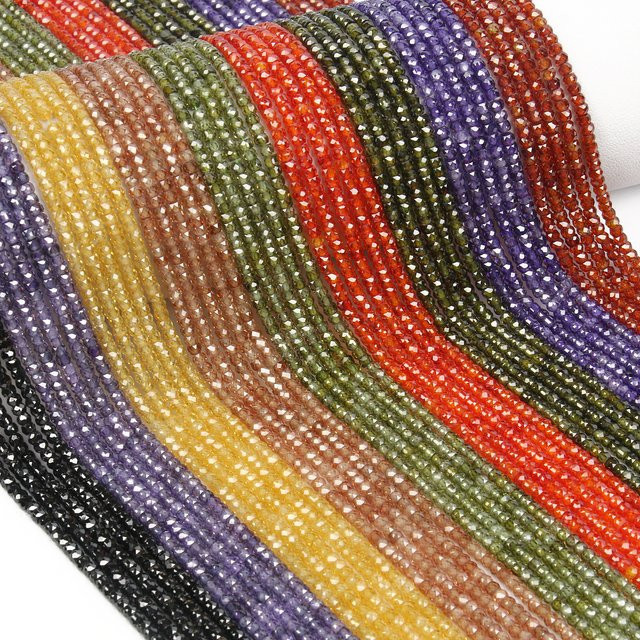 xilitata Zirkon Rondelle Spacer, mehrfarbig, 3*2mm, Unisex - Bild 1