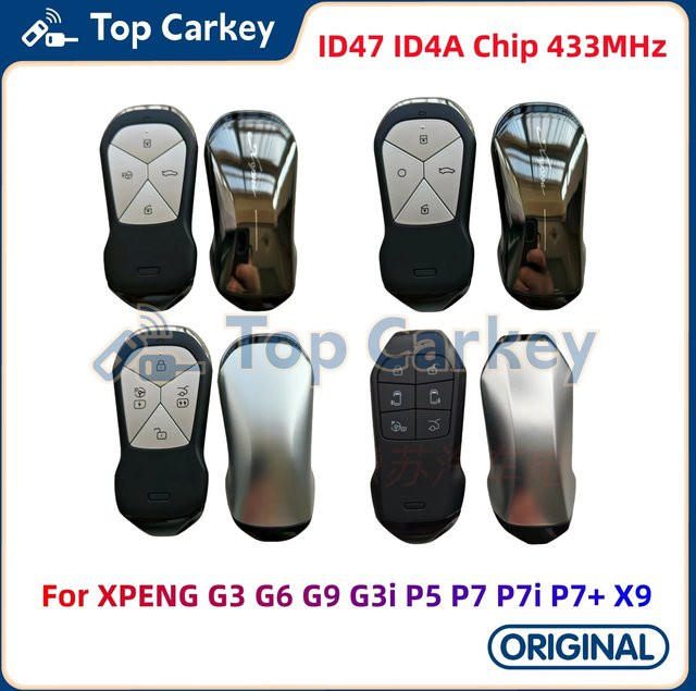 TopCarkey Original OEM Smart Remote Key mit ID47 ID4A Chip 433 MHz in Silber für XPENG G3 G3i G6 G9 P5 P7 P7i X9 - Bild 1
