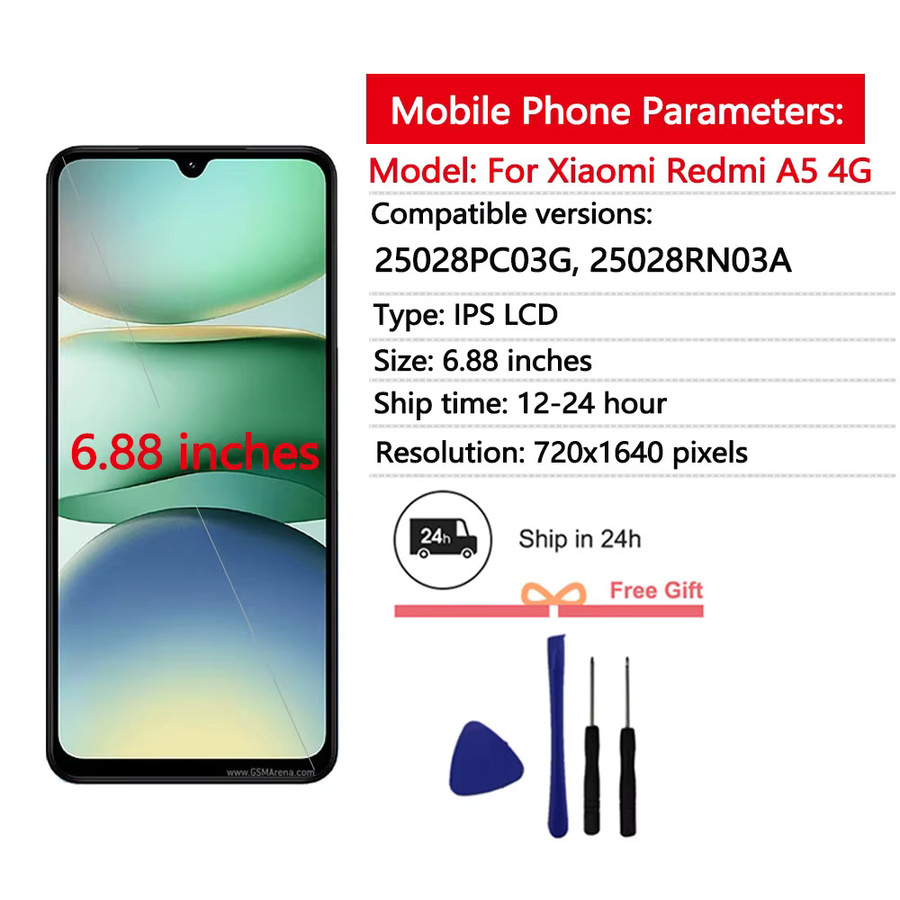 Xiaomi Redmi A5 LCD-Display Touchscreen-Digitizer-Baugruppe in Schwarz mit 6,88 Zoll Display - Bild 2