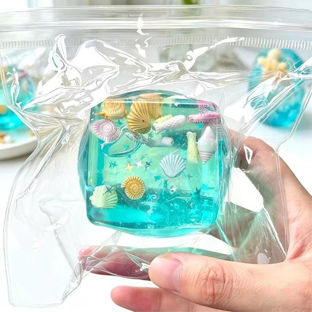 Ozean Gel Würfel Squishy Fidget Spielzeug, Seestern Muschel, Knetspielzeug - Bild 1