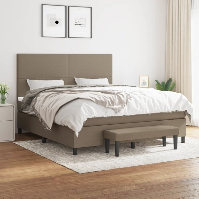 vidaXL Boxspringbett mit Matratze in Taupe, B/T: 180 x 200 cm - Bild 2