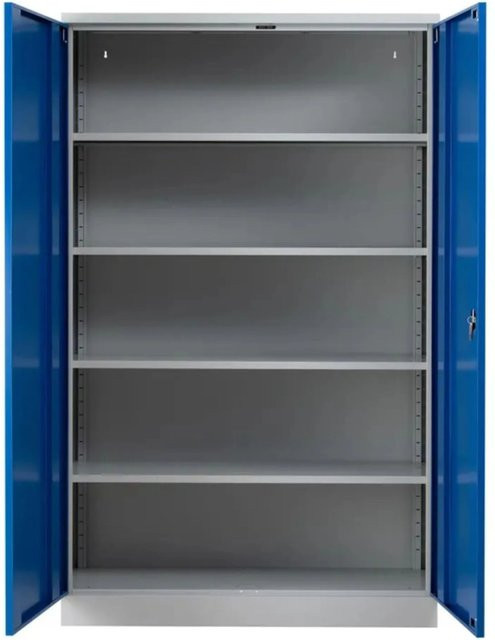 PROREGAL Stahlschrank Bee mit 9 Fachböden und Schließsystem, Grau-Blau, H x B x T: 195 x 120 x 42 cm - Bild 1