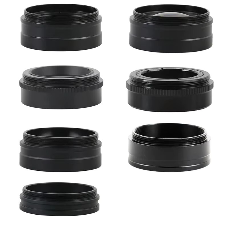 Eakins Barlow-Linsen Set für Mikroskop-Kameraobjektive mit 42mm Gewinde und Schutzglas, Schwarz - Bild 3